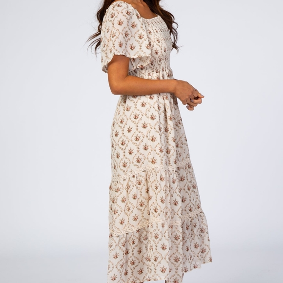 Pink Blush Floral Chiffon Dress - Picture 3 of 7